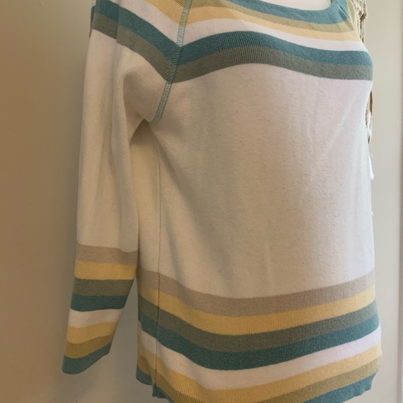 Vintage J Crew size XL 3/4 sleeve striped sweater EUC - Picture 3 of 7